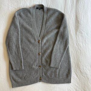 Quince Mongolian Cashmere Oversized Boyfriend Cardigan Sweater - Size Medium